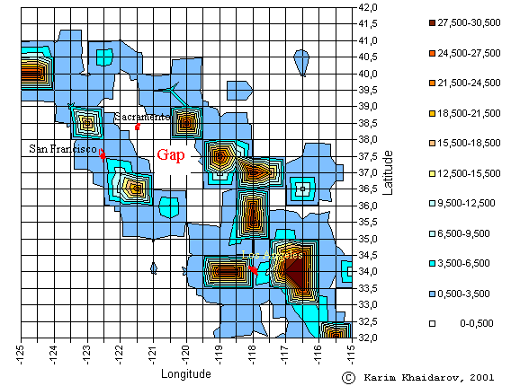 Seismicity levels in Seismicity of the Earth units [SE]